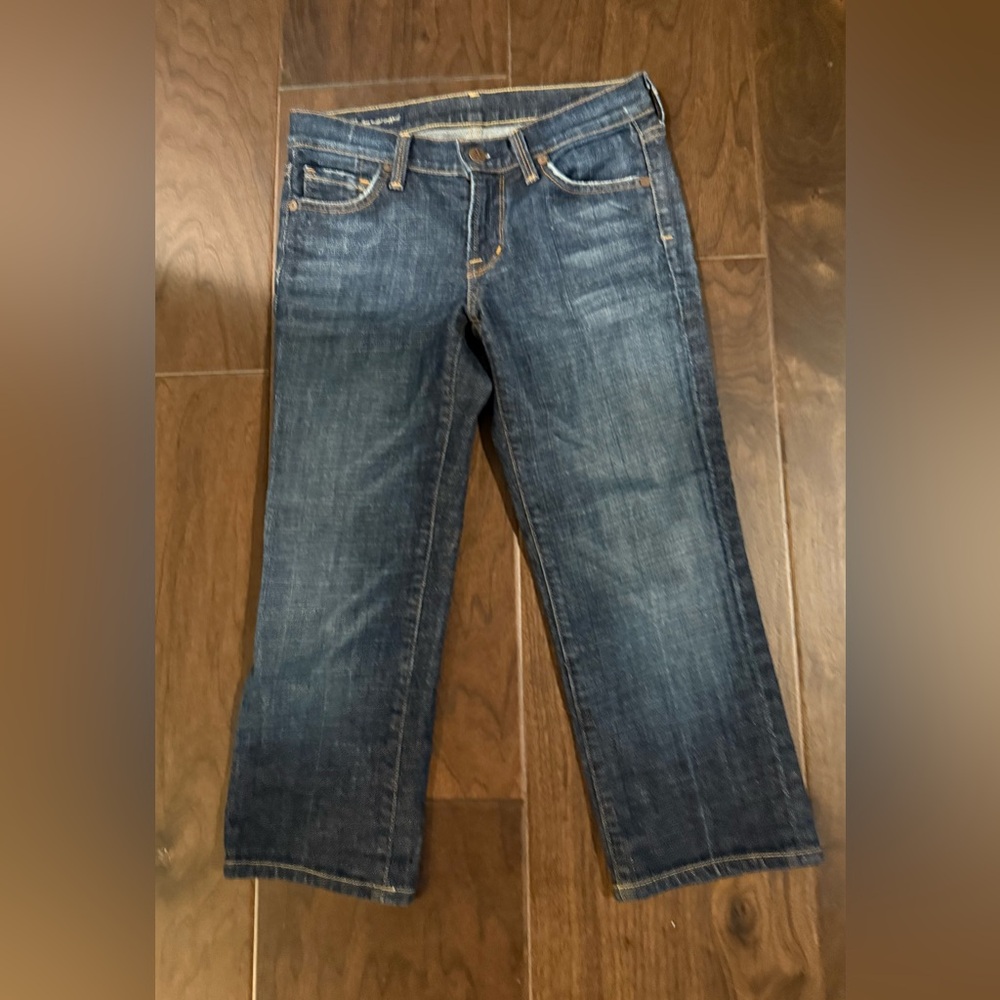 Citizens Of Humanity Kelly 063 Low Rise Stretch Dark Wash Cropped Jeans